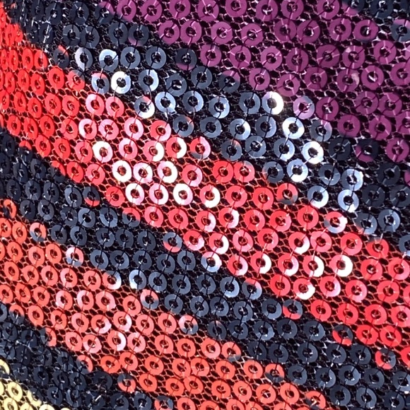 WAYF - NWT - dress: 🌈 striped sequin overlay mini w adj. straps, blk lining - L - Picture 14 of 16